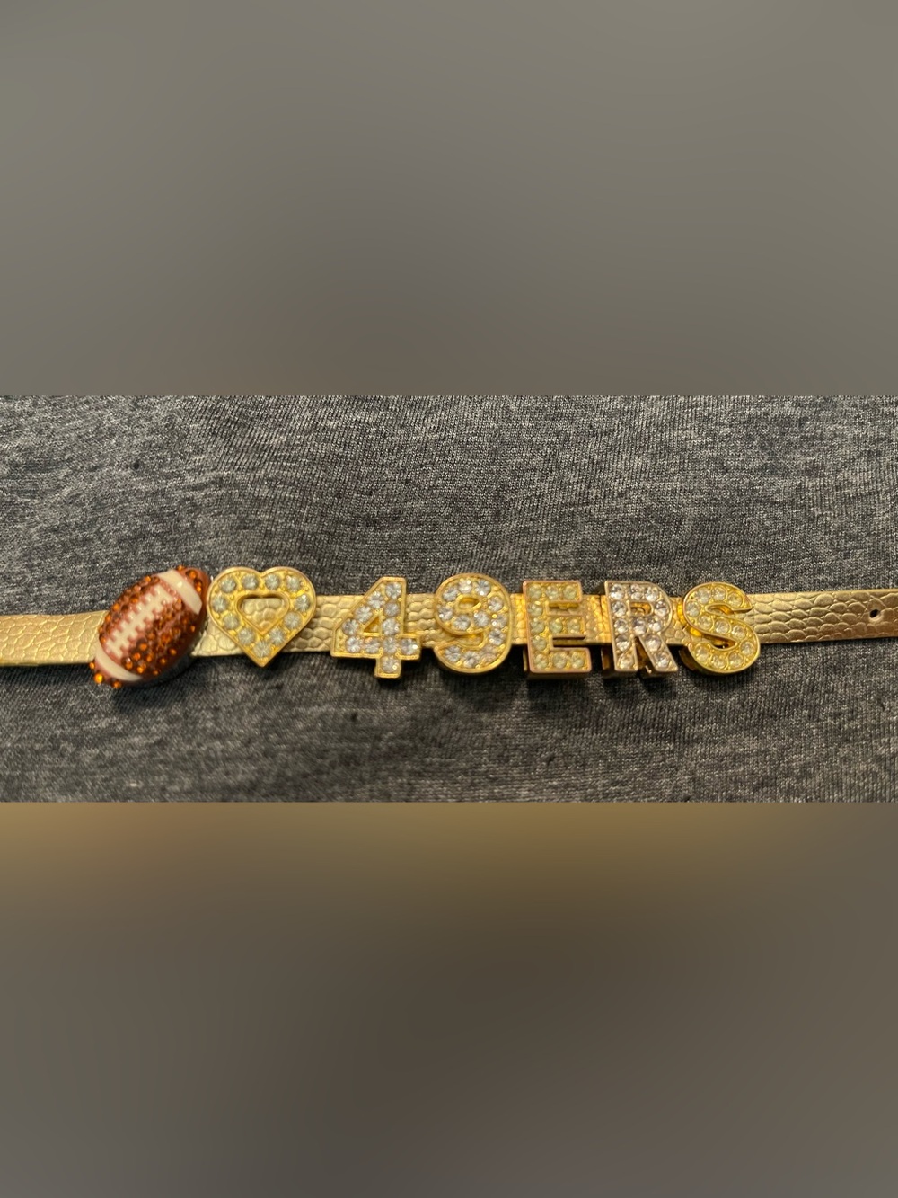 49ers Football Gold-Tone Rhinestone Bracelet